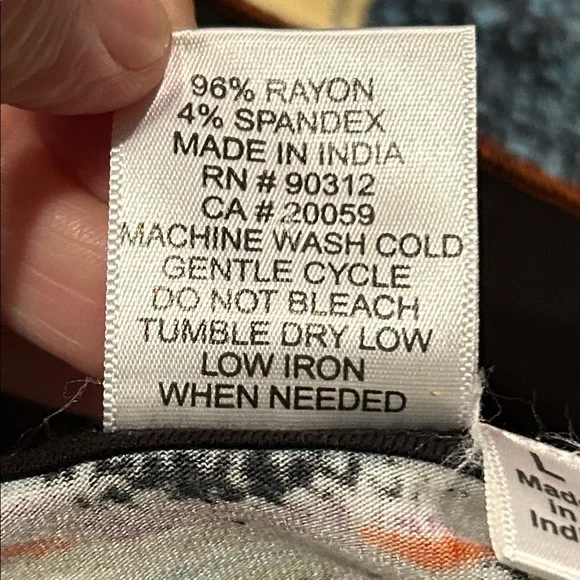 Sleeveless Patchwork Print Handkerchief Hem Dress - Blue & Black Size Large - Picture 9 of 14